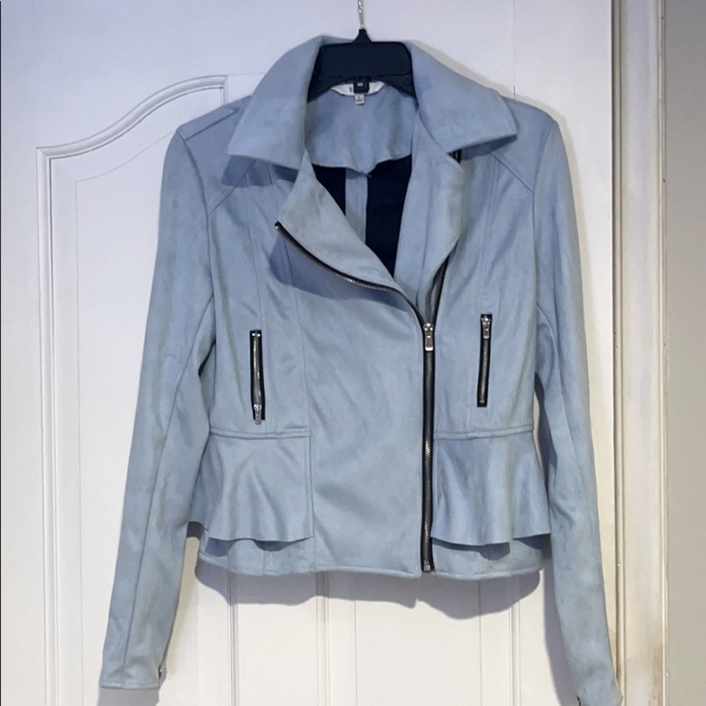 Icy blue jacket.